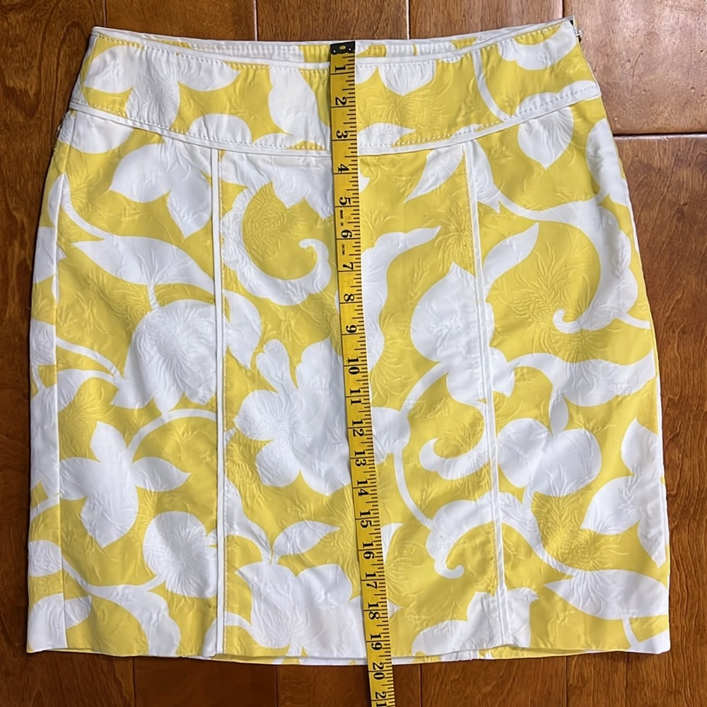 Ann Taylor Floral Mini Pencil Skirt Size 6 Yellow White Cottagecore Fairy Spring - Picture 8 of 12